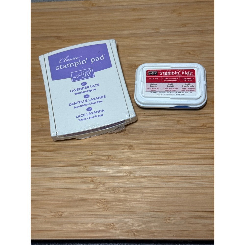 Stampin Up Ink Pad Set Lavender Lace Classic & Kids Blue 2pc Craft Supplies